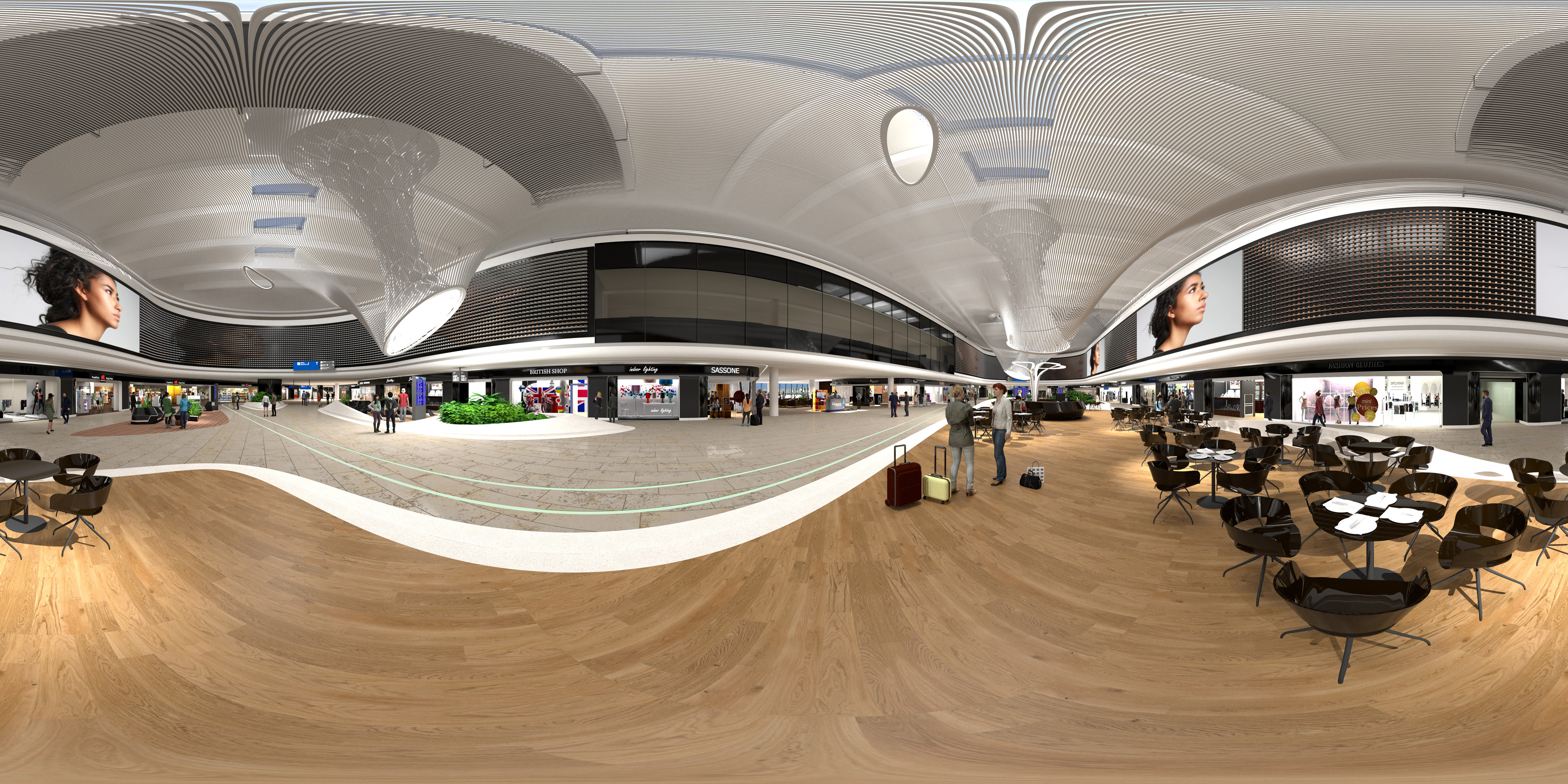 der Marktplatz des neuen Terminals